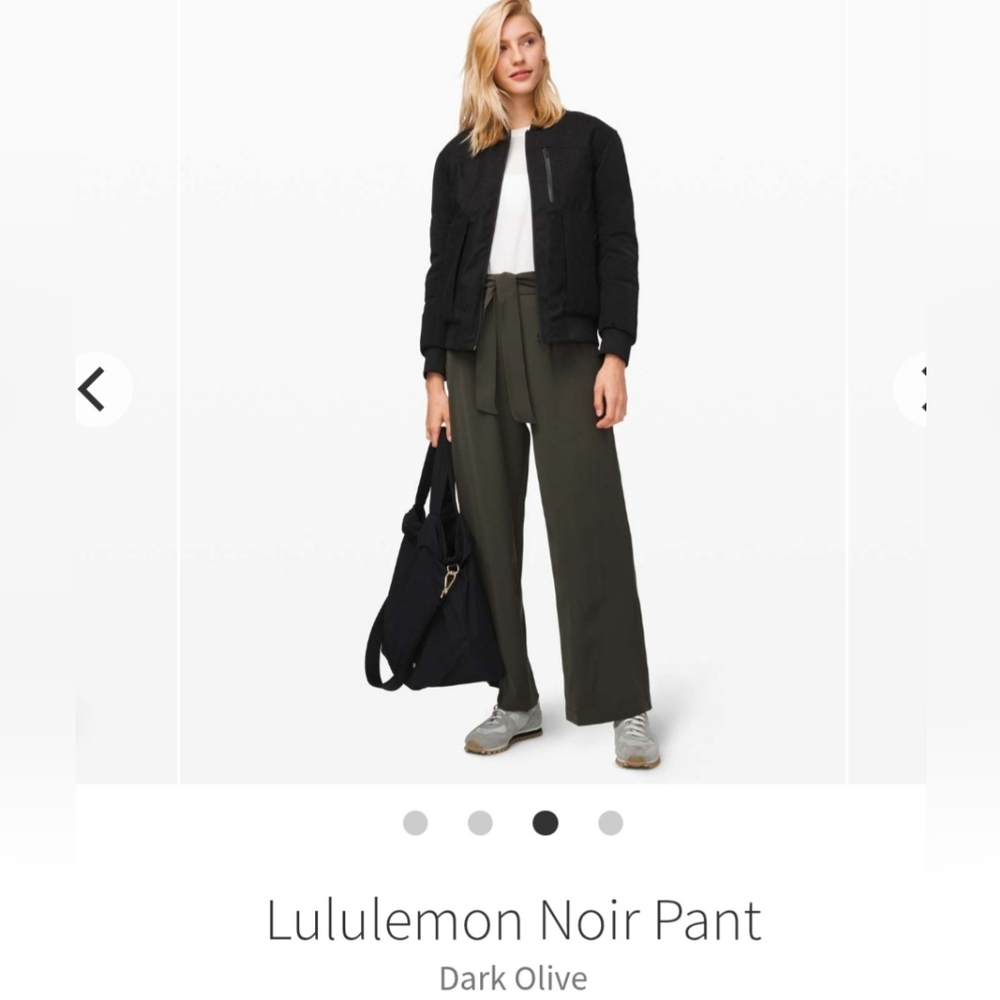 Lululemon Olive Green Wide-Leg Noir Pants Size 4 NWT
